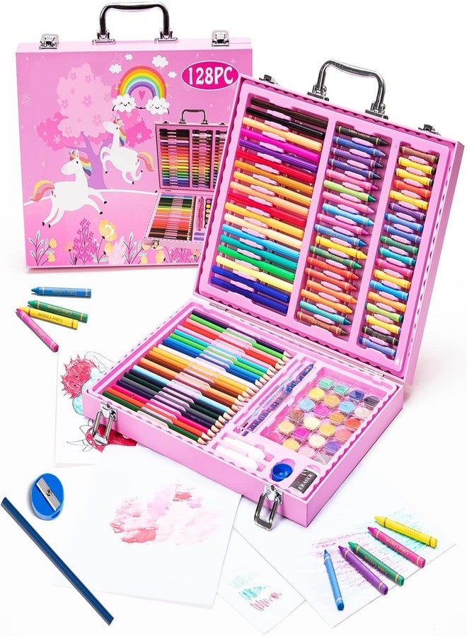 NVF 128 pieces Art Set | Portable Drawing Painting Art Supplies | Multiple Coloring Kit | Water Colors,Oil Pastel,Sketches&Acrylic Paint Brush - Image 1
